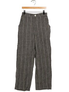 JOSEPH Boys Gray Vertical-Stripe Linen Pants